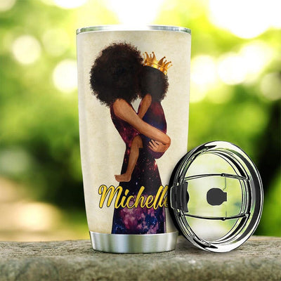 BigProStore Personalized Magic Black Girl Coffee Tumbler Black Woman Custom Iced Coffee Cups Melanin Girl Gift Ideas 20 oz Stainless Steel Tumbler
