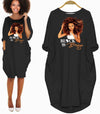 BigProStore African American Dresses Women Black And Boujee Melanin Long Sleeve Pocket Dress Afrocentric Fashion For Girl Black History Gift Ideas Black / S Women Dress