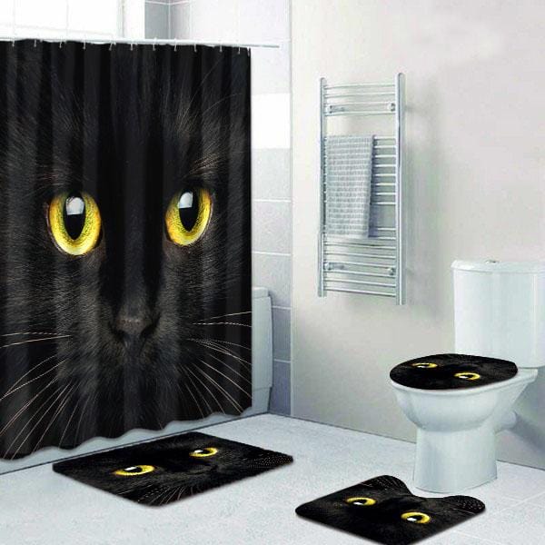 LGhtyro Cool Black Cat Shower Curtain Set 60Wx71H Inch Hippie Kitty Shower  Curtain Bathroom Gothic B…See more LGhtyro Cool Black Cat Shower Curtain