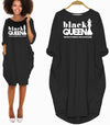 BigProStore African Dresses Black Queen The Most Powerful Piece In Game Women Dress Melanin Shirt Afrocentric Apparel Women Dress