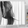 BigProStore Elephant Bathroom Sets Black And White Elephant Profile Bathroom Curtains Shower Curtain / Small (165x180cm | 65x72in) Shower Curtain