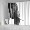 BigProStore Elephant Bathroom Sets Black And White Elephant Profile Bathroom Curtains Shower Curtain