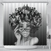BigProStore Black And White My Roots Shower Curtain Afro Girl Bathroom Accessories Shower Curtain