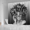 BigProStore Black And White My Roots Shower Curtain Afro Girl Bathroom Accessories L1 (180x180cm | 72x72in ) Shower Curtain
