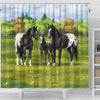 BigProStore Farm Animal Shower Curtain Wonderful Black Appaloosa Horses In Summer Pasture Shower Curtain Bathroom Curtains Horse Shower Curtain
