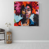 BigProStore Black History Art Beautiful Afro American Girl African American Art Prints Afrocentric Decorating Ideas BPS60956 16" x 16" x 0.75" Square Canvas