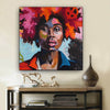BigProStore Black History Art Beautiful Afro American Girl African American Art Prints Afrocentric Decorating Ideas BPS60956 24" x 24" x 0.75" Square Canvas