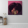 BigProStore Black History Art Beautiful Afro American Girl African American Black Art Afrocentric Decor BPS90109 16" x 16" x 0.75" Square Canvas