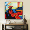 BigProStore Black History Art Beautiful Afro Girl African American Framed Art Afrocentric Decor BPS40297 24" x 24" x 0.75" Square Canvas