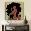 BigProStore Black History Art Beautiful Afro Girl African American Framed Wall Art Afrocentric Wall Decor BPS58705 12" x 12" x 0.75" Square Canvas