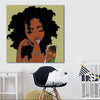 BigProStore Black History Art Beautiful Afro Girl African American Framed Wall Art Afrocentric Wall Decor BPS58705 24" x 24" x 0.75" Square Canvas