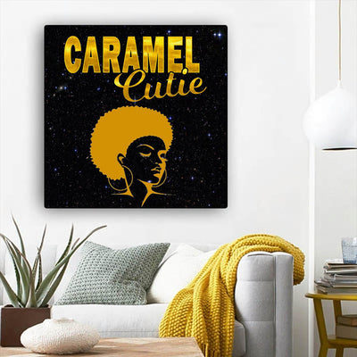 BigProStore Black History Art Beautiful Black Afro Girls African Canvas Afrocentric Decorating Ideas BPS75009 12" x 12" x 0.75" Square Canvas