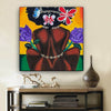 BigProStore Black History Art Beautiful Black Afro Lady Black History Wall Art Afrocentric Decorating Ideas BPS46399 24" x 24" x 0.75" Square Canvas