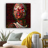 BigProStore Black History Art Beautiful Black American Girl African American Artwork On Canvas Afrocentric Living Room Ideas BPS96437 12" x 12" x 0.75" Square Canvas