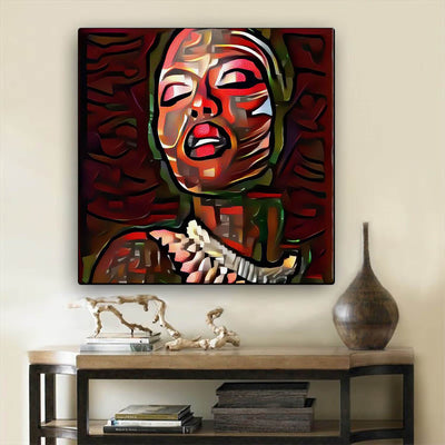 BigProStore Black History Art Beautiful Black American Girl African American Artwork On Canvas Afrocentric Living Room Ideas BPS96437 24" x 24" x 0.75" Square Canvas
