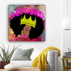 BigProStore Black History Art Beautiful Black American Girl African American Black Art Afrocentric Home Decor Ideas BPS97112 12" x 12" x 0.75" Square Canvas
