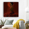 BigProStore Black History Art Beautiful Girl With Afro Abstract African Wall Art Afrocentric Living Room Ideas BPS28606 12" x 12" x 0.75" Square Canvas