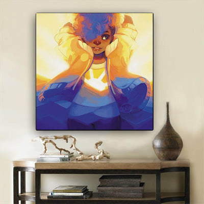 BigProStore Black History Art Beautiful Girl With Afro African American Art Prints Afrocentric Home Decor Ideas BPS26841 12" x 12" x 0.75" Square Canvas