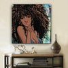 BigProStore Black History Art Beautiful Girl With Afro Modern Black Art Afrocentric Decorating Ideas BPS16405 12" x 12" x 0.75" Square Canvas