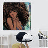 BigProStore Black History Art Beautiful Girl With Afro Modern Black Art Afrocentric Decorating Ideas BPS16405 24" x 24" x 0.75" Square Canvas