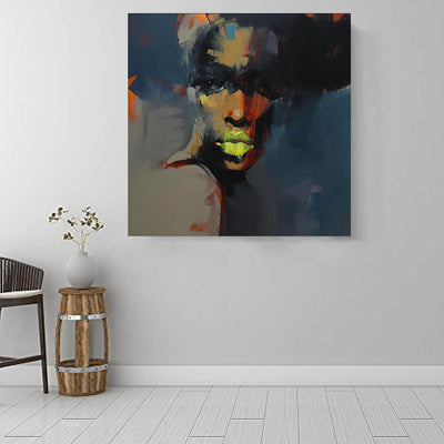 BigProStore Black History Art Beautiful Melanin Poppin Girl African American Canvas Wall Art Afrocentric Wall Decor BPS80260 16" x 16" x 0.75" Square Canvas