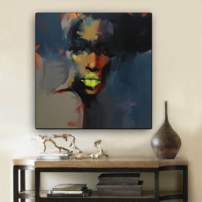 BigProStore Black History Art Beautiful Melanin Poppin Girl African American Canvas Wall Art Afrocentric Wall Decor BPS80260 24" x 24" x 0.75" Square Canvas