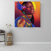 BigProStore Black History Art Cute Afro American Girl African American Women Art Afrocentric Decor BPS47383 16" x 16" x 0.75" Square Canvas