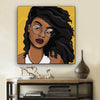 BigProStore Black History Art Cute Afro American Woman African Canvas Wall Art Afrocentric Living Room Ideas BPS95470 12" x 12" x 0.75" Square Canvas