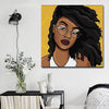 BigProStore Black History Art Cute Afro American Woman African Canvas Wall Art Afrocentric Living Room Ideas BPS95470 16" x 16" x 0.75" Square Canvas