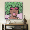 BigProStore Black History Art Cute Black Afro Girls African American Framed Art Afrocentric Wall Decor BPS40340 12" x 12" x 0.75" Square Canvas