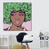 BigProStore Black History Art Cute Black Afro Girls African American Framed Art Afrocentric Wall Decor BPS40340 24" x 24" x 0.75" Square Canvas
