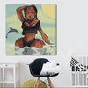 BigProStore Black History Art Cute Black Afro Lady African Canvas Afrocentric Home Decor BPS69718 24" x 24" x 0.75" Square Canvas