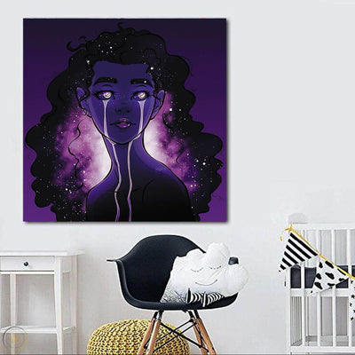 BigProStore Black History Art Cute Black American Woman African American Art Prints Afrocentric Decor BPS84611 24" x 24" x 0.75" Square Canvas