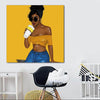 BigProStore Black History Art Cute Melanin Girl African Black Art Afrocentric Decor BPS18312 24" x 24" x 0.75" Square Canvas
