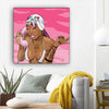 BigProStore Black History Art Cute Melanin Poppin Girl African American Artwork On Canvas Afrocentric Living Room Ideas BPS81327 12" x 12" x 0.75" Square Canvas