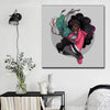 BigProStore Black History Art Cute Melanin Poppin Girl Afro American Art Afrocentric Decorating Ideas BPS27006 16" x 16" x 0.75" Square Canvas