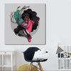 BigProStore Black History Art Cute Melanin Poppin Girl Afro American Art Afrocentric Decorating Ideas BPS27006 24" x 24" x 0.75" Square Canvas