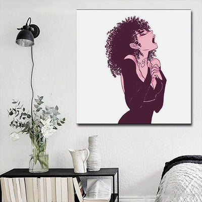BigProStore Black History Art Pretty African American Female African American Prints Afrocentric Decor BPS53271 16" x 16" x 0.75" Square Canvas