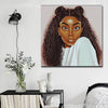 BigProStore Black History Art Pretty African American Female Black History Canvas Art Afrocentric Decor BPS69634 16" x 16" x 0.75" Square Canvas