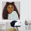 BigProStore Black History Art Pretty African American Female Black History Canvas Art Afrocentric Decor BPS69634 24" x 24" x 0.75" Square Canvas