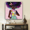 BigProStore Black History Art Pretty Afro American Woman African American Art Prints Afrocentric Home Decor BPS42648 12" x 12" x 0.75" Square Canvas