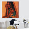 BigProStore Black History Art Pretty Afro American Woman Afro American Art Afrocentric Decorating Ideas BPS51939 24" x 24" x 0.75" Square Canvas
