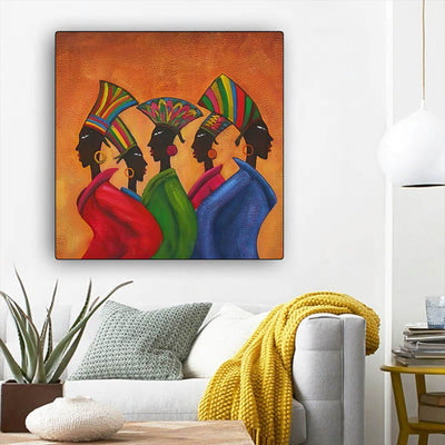 BigProStore Black History Art Pretty Black American Woman African American Art Prints Afrocentric Decorating Ideas BPS18914 12" x 12" x 0.75" Square Canvas