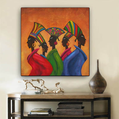 BigProStore Black History Art Pretty Black American Woman African American Art Prints Afrocentric Decorating Ideas BPS18914 24" x 24" x 0.75" Square Canvas