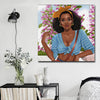 BigProStore Black History Art Pretty Black American Woman Modern Black Art Afrocentric Decorating Ideas BPS24023 16" x 16" x 0.75" Square Canvas