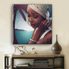 BigProStore Black History Art Pretty Girl With Afro Black History Canvas Art Afrocentric Home Decor BPS44026 12" x 12" x 0.75" Square Canvas