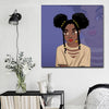 BigProStore Black History Art Pretty Melanin Girl African American Black Art Afrocentric Living Room Ideas BPS29395 16" x 16" x 0.75" Square Canvas