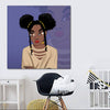 BigProStore Black History Art Pretty Melanin Girl African American Black Art Afrocentric Living Room Ideas BPS29395 24" x 24" x 0.75" Square Canvas