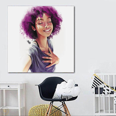 BigProStore Black History Art Pretty Melanin Girl African American Women Art Afrocentric Home Decor BPS16110 24" x 24" x 0.75" Square Canvas