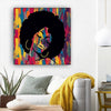 BigProStore Black History Art Pretty Melanin Girl Black History Wall Art Afrocentric Decor BPS62657 12" x 12" x 0.75" Square Canvas